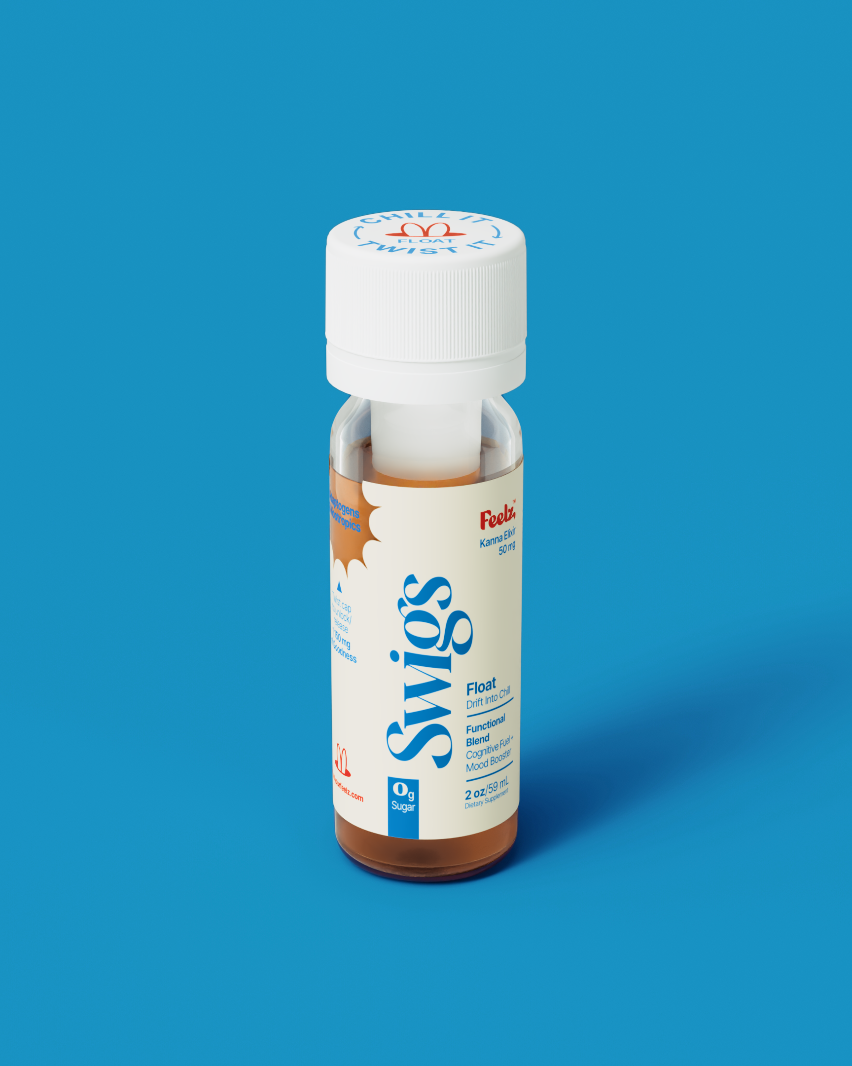 SWIGS Float | Zero-Proof Functional Drink for Relaxation, Mood & Calm Focus | 2oz Elixir
