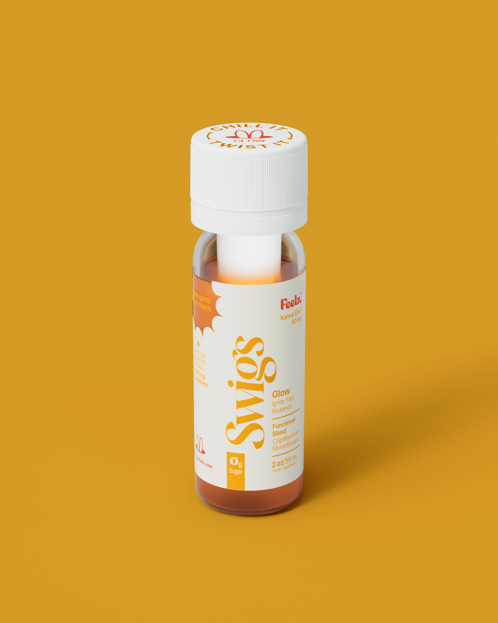 SWIGS Glow | Zero-Proof Functional Drink for Skin Glow, Hydration & Mood | 2oz Elixir
