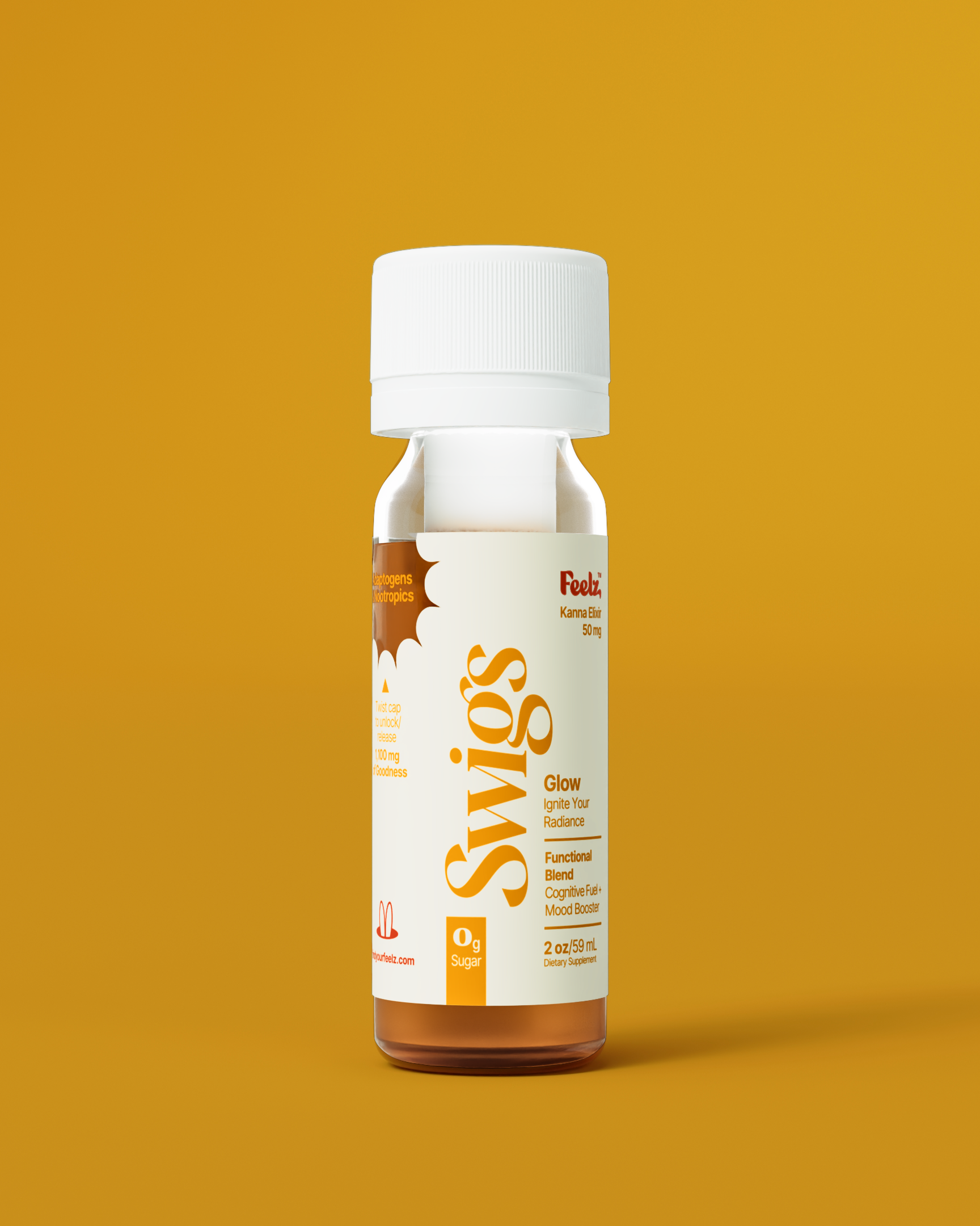 SWIGS Glow | Zero-Proof Functional Drink for Skin Glow, Hydration & Mood | 2oz Elixir