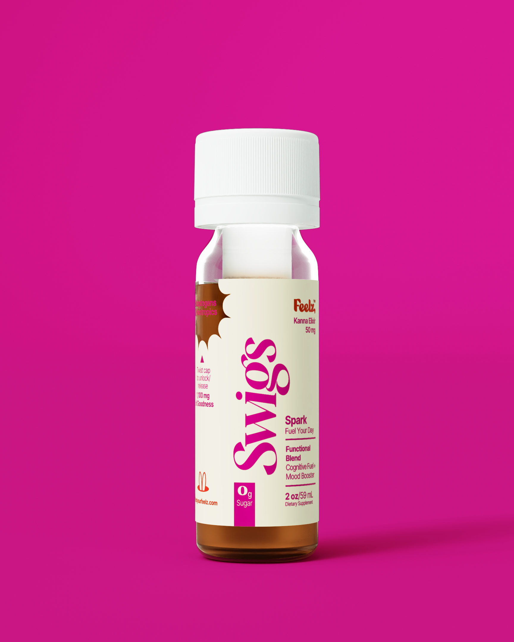 SWIGS Spark | Zero-Proof Functional Drink for Focus, Mental Clarity & Mood Support | 2oz Elixir
